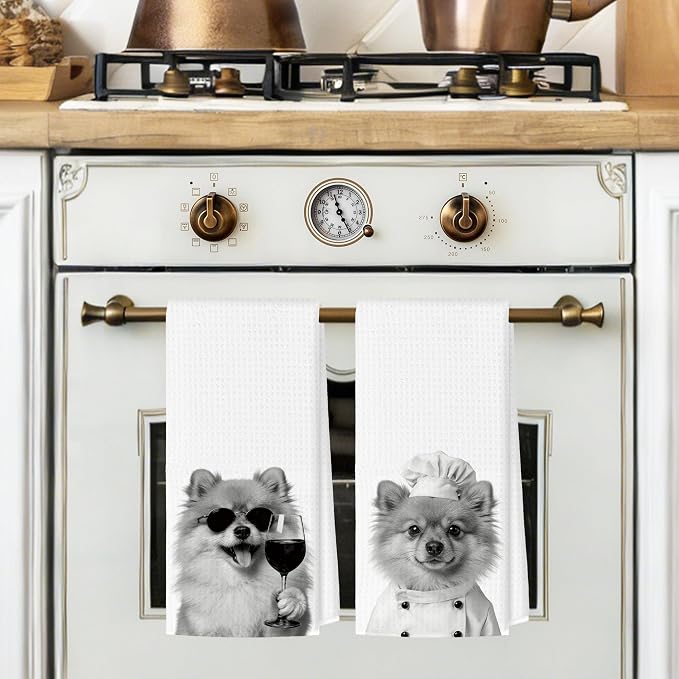 Funny Labrador Kitchen Towels Set of 2, Dog Kitchen Bar Accessories, Dog Chef - Image 2