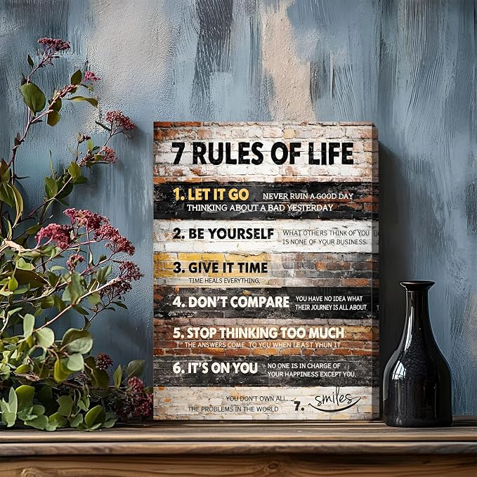 7 Rules of Life Wall Art Motivational Picture - Image 4