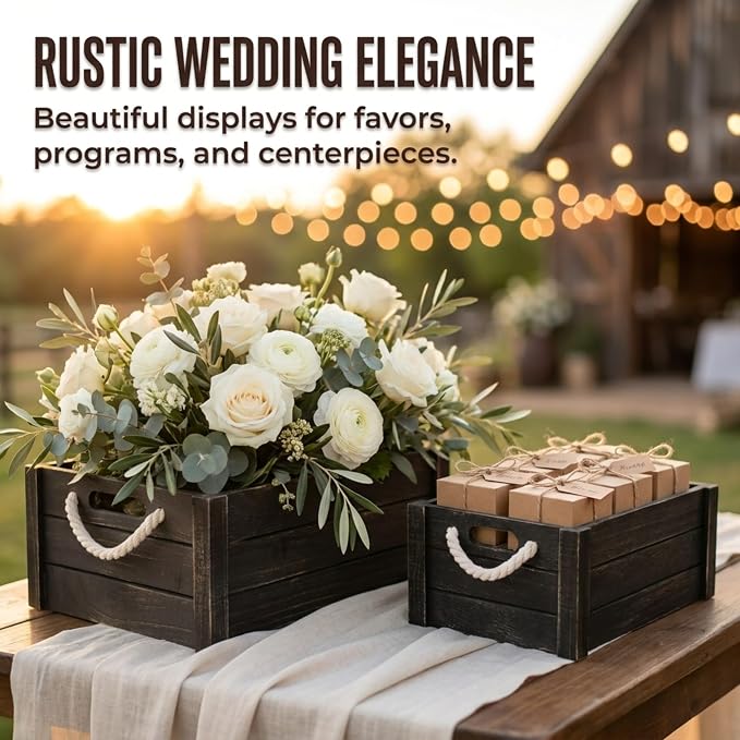 Set of 5 Rustic Nested Wooden Crates - Image 10