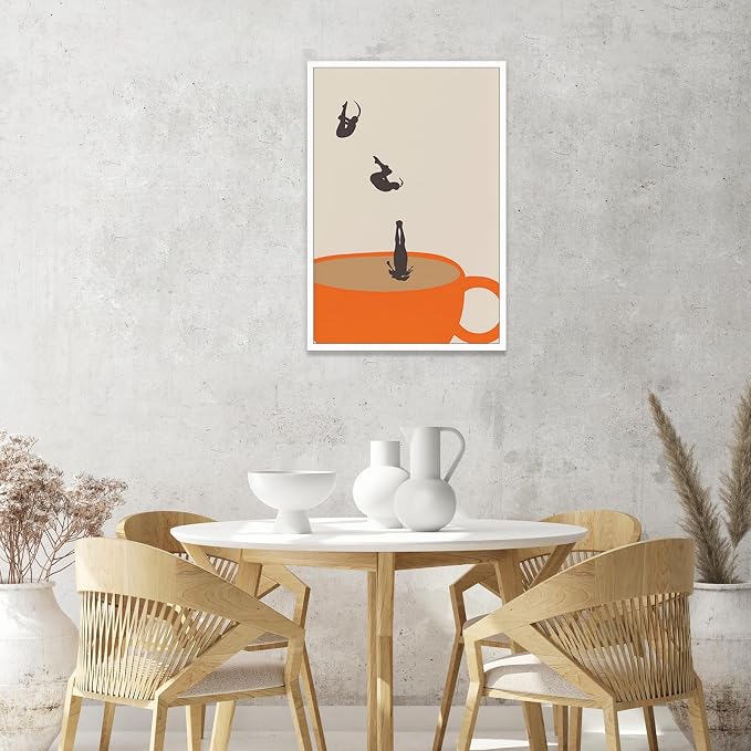 Retro Coffee Diver Canvas Wall Cafe Art Wall Modern Preppy Decor Fun Retro - Image 2