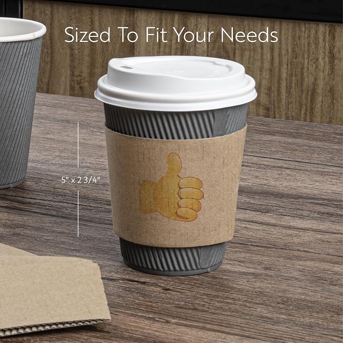 Restaurantware Coffee Cup Sleeves 50 Pack Fits 12, 20 oz Coffee Cups Disposable - Image 2