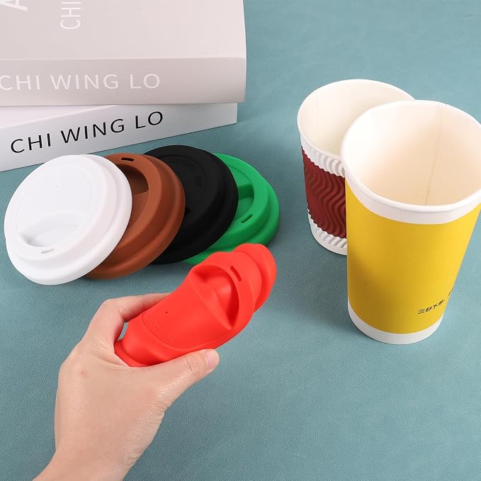 uxcell Silicone Cup Lids, Drinking Lid Reusable Sealed Mug Lid - Image 5