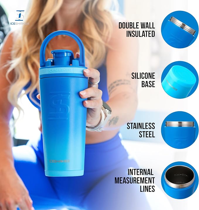 Ice Shaker Insulated Stainless Steel Shaker Bottle | 26oz - Image 2