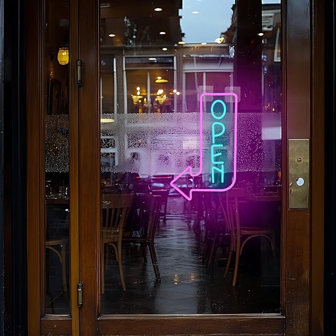 Looklight Open Arrow Neon Sign for Wall Decor Blue Pink LED Light Sign - Image 2