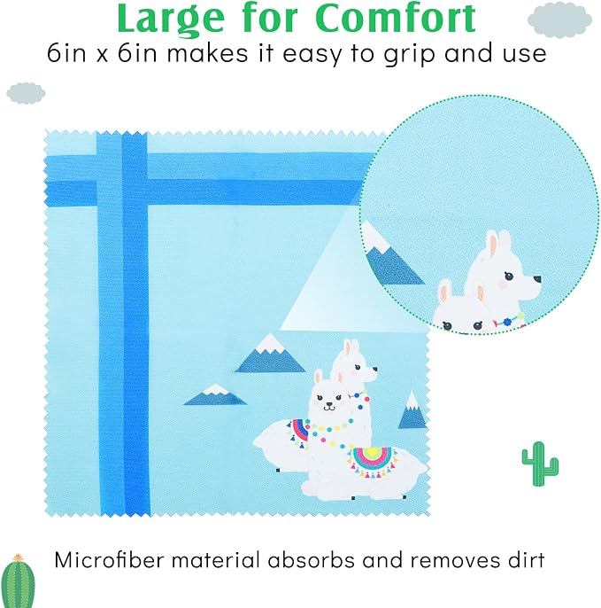 Weewooday 18 Pack Glasses Cleaning Cloth Cute Llama Cactus Design Microfiber - Image 3