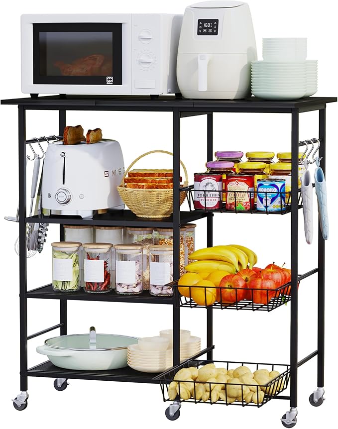 HapiRm Rolling Kitchen Microwave Cart - Image 2