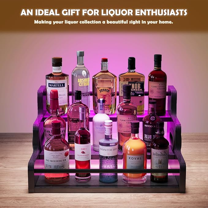 Liquor Bottle Display Shelf, LED Wine Bottle Display Rack - Image 3