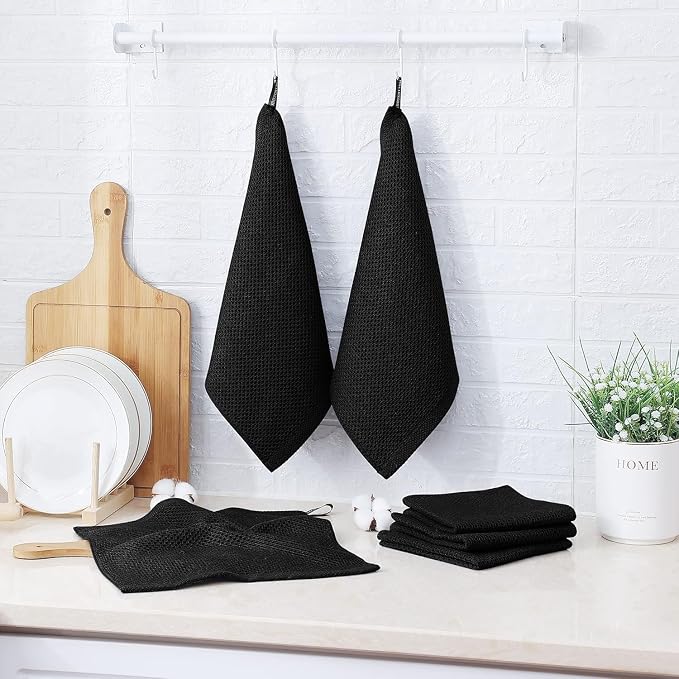 100% Cotton Waffle Weave Kitchen Towels, 6 Pack Dish Cloths - Image 4