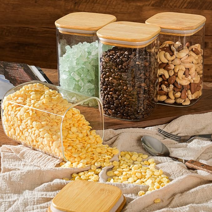 D2scrma 37oz Airtight Glass Square Storage Canisters - Image 6