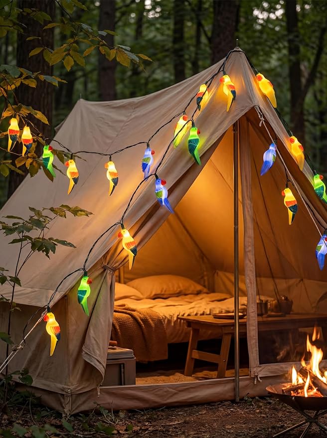 Outdoor Tropical Parrot String Lights Plug in, 8.5Ft Outdoor Hawaiian - Image 4