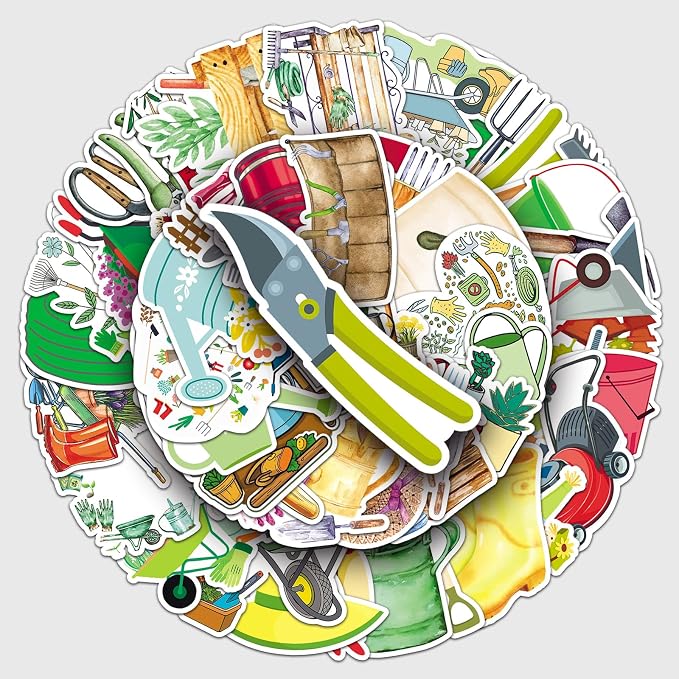 51Pcs Gardening Tools Stickers, Waterproof Vinyl Cute Garden Decals - Image 2