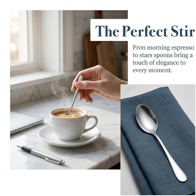 30 Pieces Demitasse Espresso Spoons, Mini Coffee Spoon, 4.4 Inches Stainless - Image 5