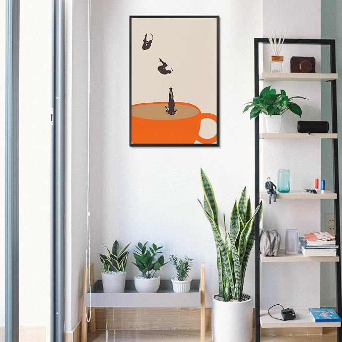 Coffee Poster Retro Coffee Diver Canvas Wall Cafe Art Wall Modern Preppy Art - Image 6