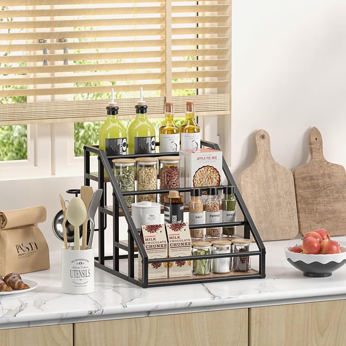 Coffee Syrup Rack Organizer, 4 Tier Countertop Storage Shelves, Kitchen Storage - Image 9