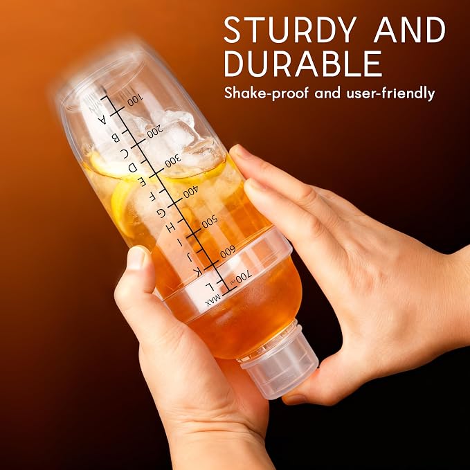 Plastic Cocktail Shaker with Measuring Scale 24oz, Leak-Proof & - Image 6