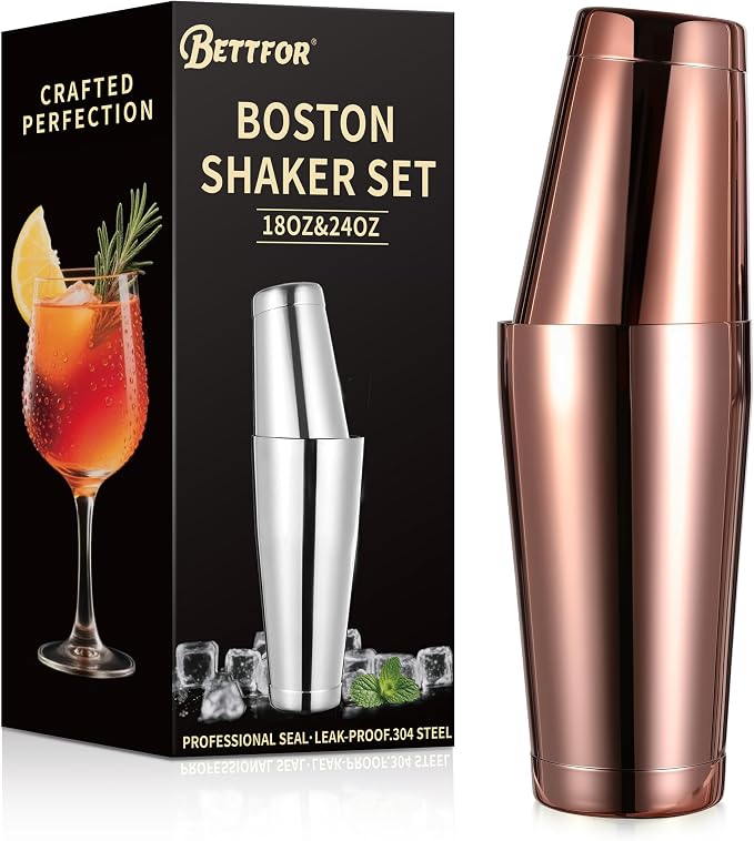 Boston Shaker Set, 18oz & 28oz 2-Piece Tins, Professional 304 Stainless Steel by BETTFOR