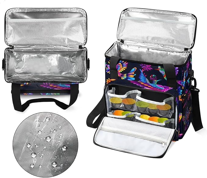 Hummingbird Mexican Theme Coffee Maker Carring Bag, Large Insulated Storage - Image 3