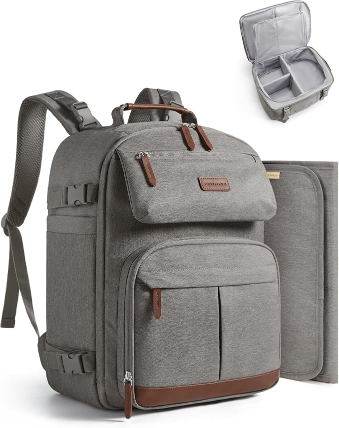 mommore Diaper Bag Backpack Multi-Pocket Travel Baby Bag by mommore