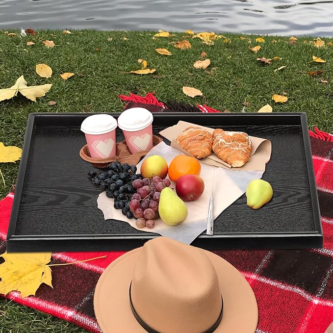 32 x 20 Inches Extra Large Solid Wood Serving Tray - Image 4