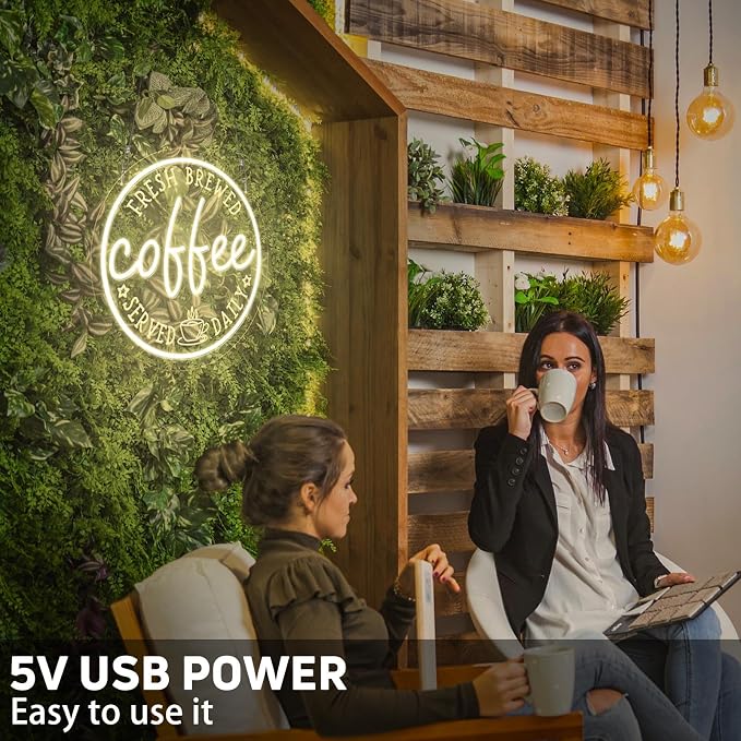 Neon Coffee Sign, Dimmable LED Bar Sign - Image 6