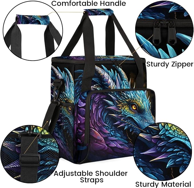 Cool Dragon Coffee Maker Carring Bag, Large Insulated Storage Organizer Case - Image 6