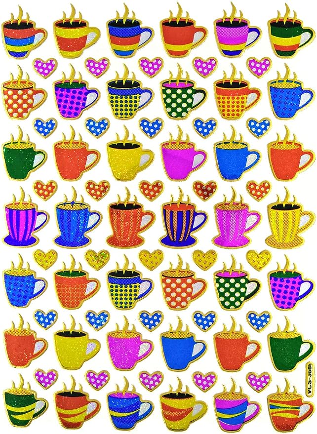 Coffee Tea Cup Waterproof Self-Adhesive Metallic Foil Decorative Scrapbook by Unknown