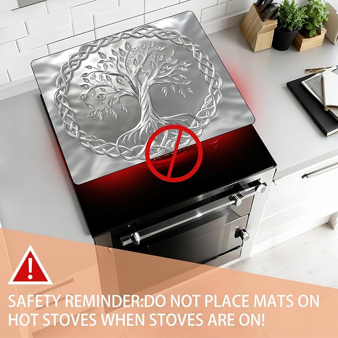 28"x20" Anti-Slip Electric Stove Top Cover Circular Tree Foldable - Image 6