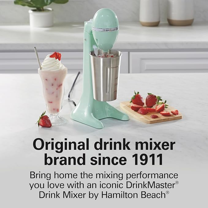 Hamilton Beach DrinkMaster Electric Drink Mixer, Retro Milkshake Maker & Milk - Image 7