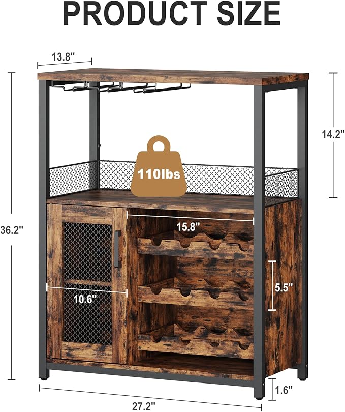 Garvee 3-Tier Wine Bar Cabinet - Image 2