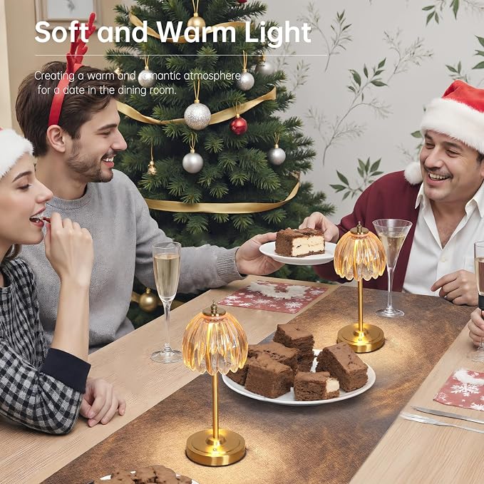 Shenmoyl Tulip Table Lamp with 5000mAh Battery & Touch Control, Cordless Table - Image 4