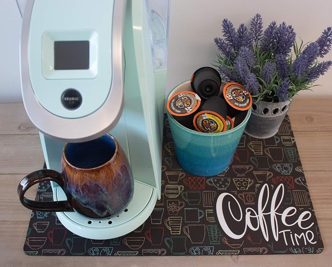 Coffee Maker Mat for Countertop – Absorbent, Non-Slip Coffee Bar Mat, Protects - Image 6