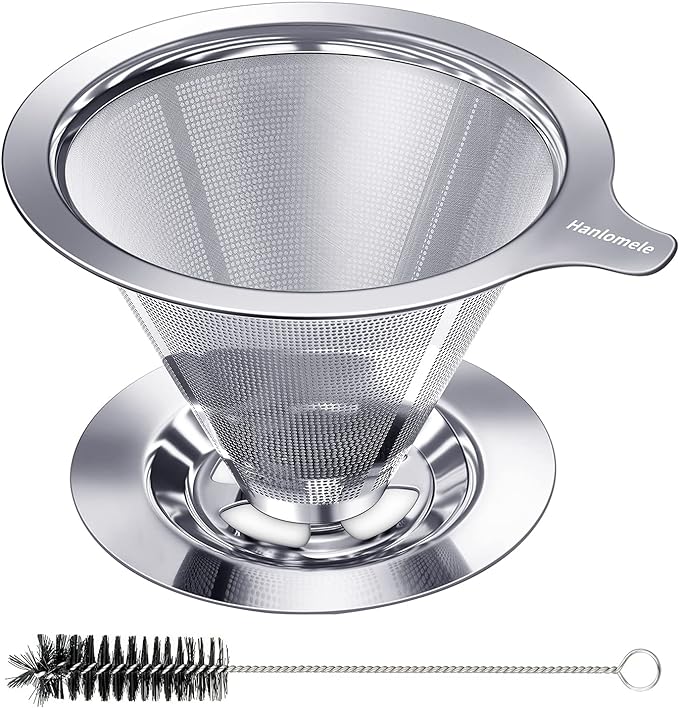 Hanlomele Pour Over Coffee Dripper, Paperless Reusable Coffee Filter, Pour Over by Hanlomele