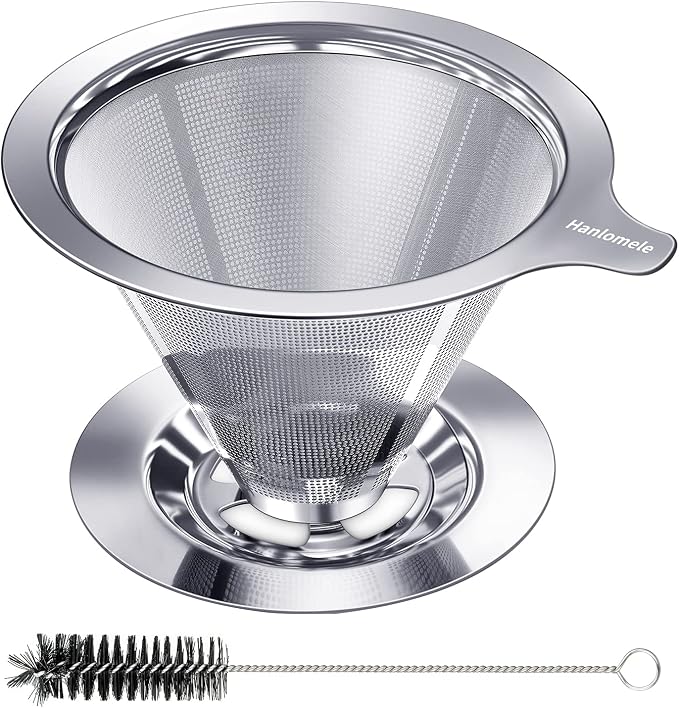 Hanlomele Pour Over Coffee Dripper, Paperless Reusable Coffee Filter, Pour Over by Hanlomele