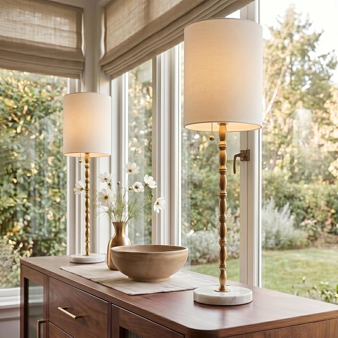 Buffet Lamps Set of 2, 28.5”H Modern Luxury Lamps - Image 3