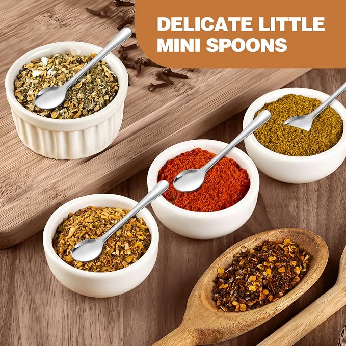 8 PCS Mini Spoons for Desserts, And Tasting, Small Stainless Steel Tiny Spoons - Image 4