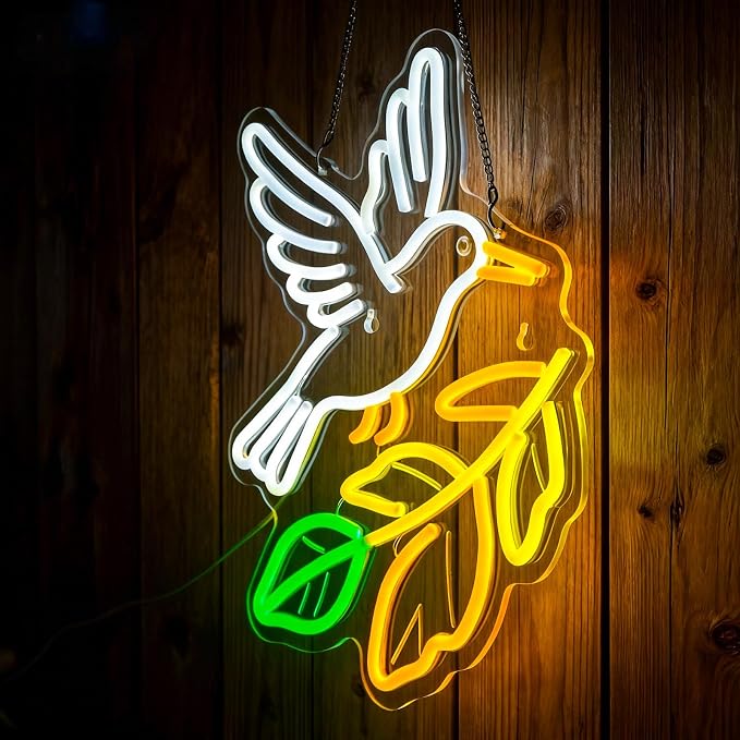 Dove Neon Sign - 16x12.5 inch Dimmable LED pigeon Neon Light Bird Boho Decor - Image 2