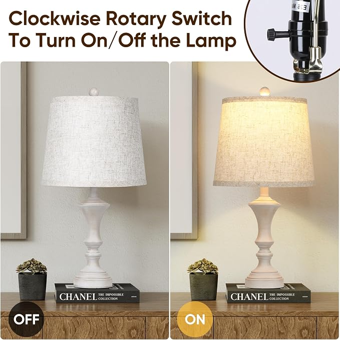 Retro Table Lamps Set of 2 Nightstand Lamp - Image 4