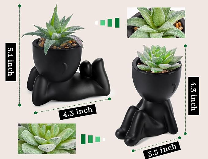 Der Rose Set of 2 Fake Plants Artificial Succulent Plants - Image 3