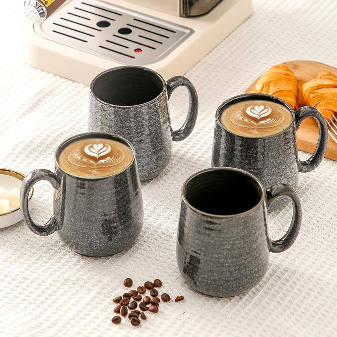 HASENSE Ceramic Coffee Mugs - 15 OZ Large Coffee Cups Set of 4 - Image 4