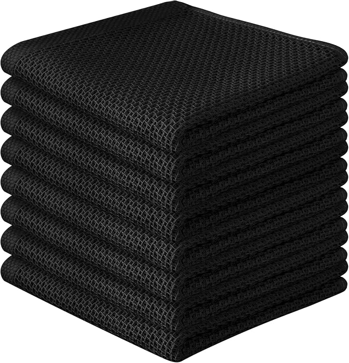 100% Cotton Waffle Weave Kitchen Towels, 8 Pack Dish Cloths by FreeNook