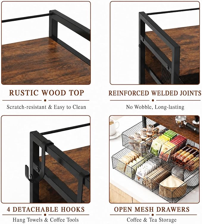 Coffee Station Organizer, Countertop Coffee Bar Holder - Image 5