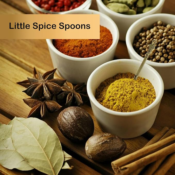 6-Pack Mini Spoons Metal Tiny Shovels 3-Inch Small Medicine Spoon - Image 3