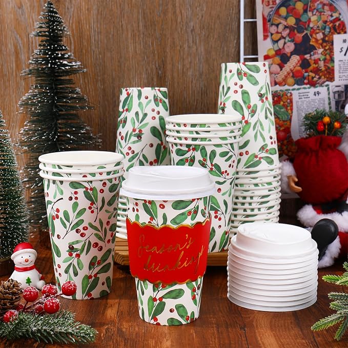 JarThenaAMCS 50Pcs Christmas Coffee Cups - Image 4