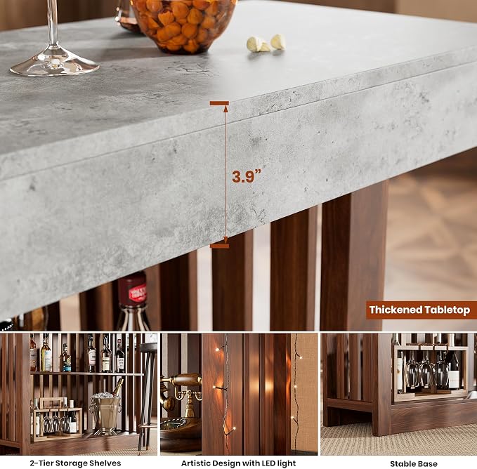 GarveeHome 63" Long Bar Table - Image 4