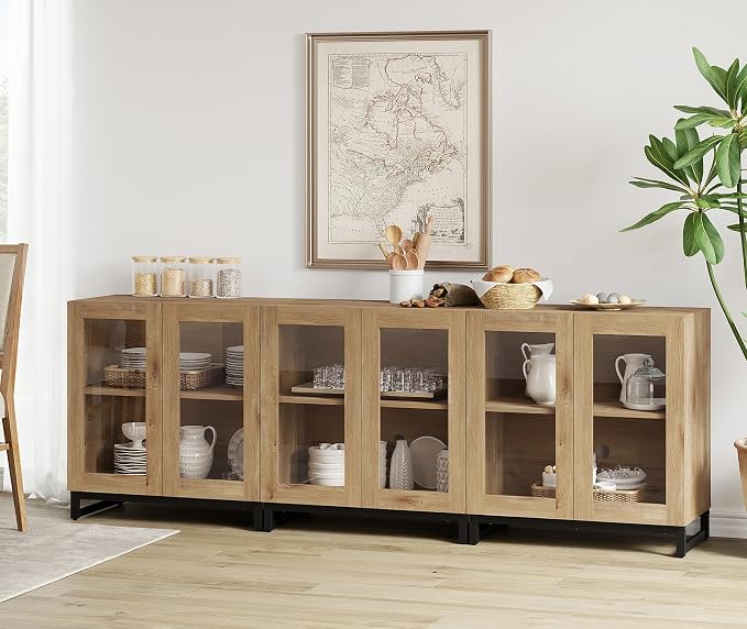 WAMPAT Sideboard Buffet Cabinets, Modern Credenza Sideboard - Image 9