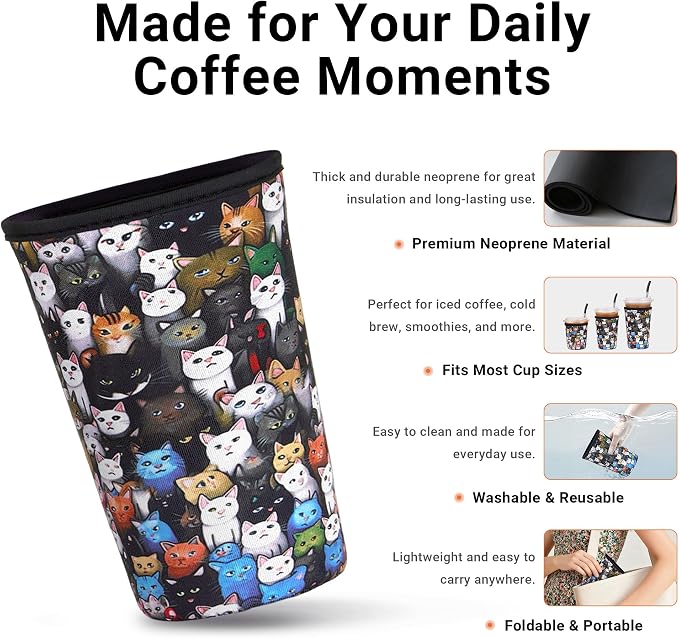 3 Pack Iced Coffee Sleeve Reusable - Image 3