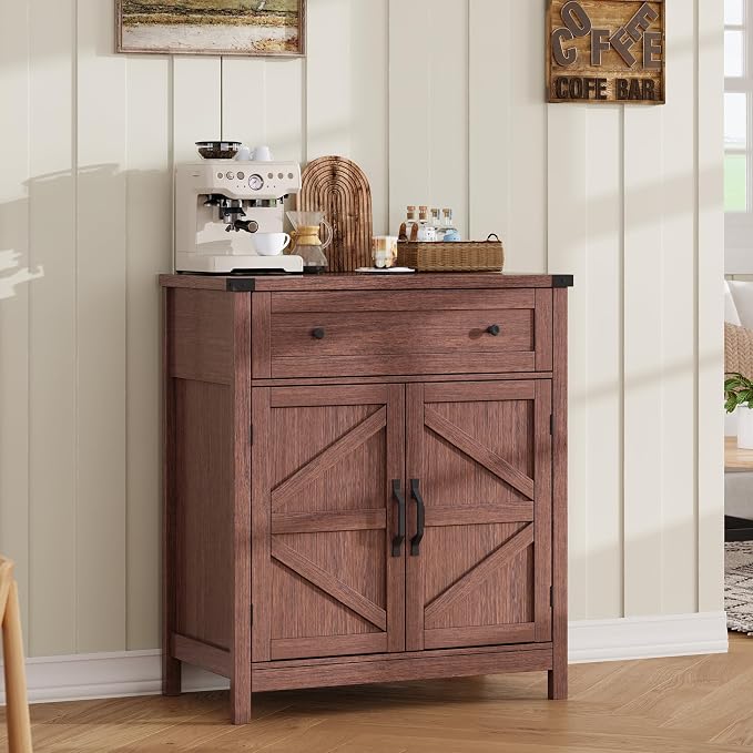 ChooChoo Kitchen Storage Cabinet, Coffee Bar Cabinet, Farmhouse Buffet Sideboard - Image 2
