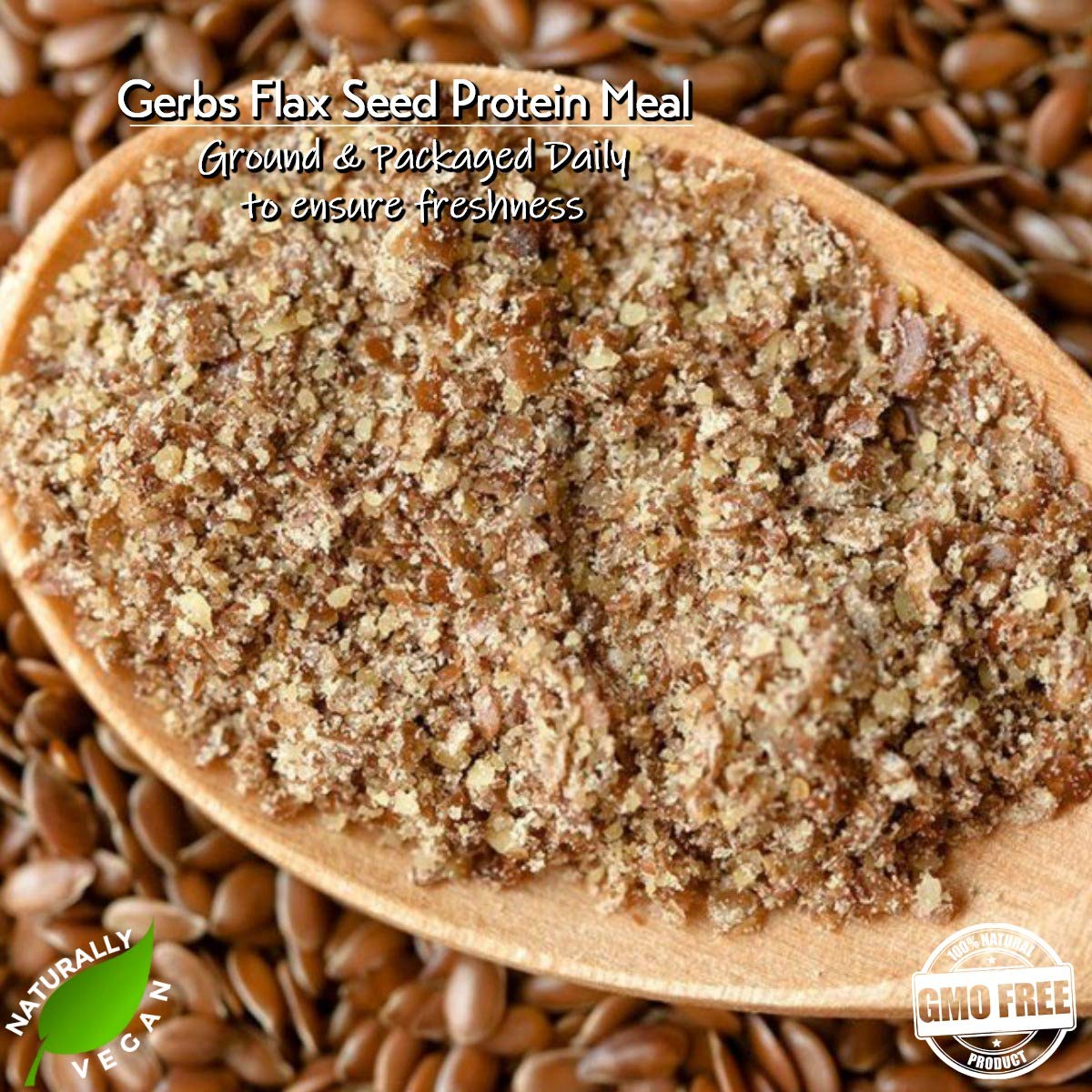 GERBS Ground Flax Seed Meal, 16 Ounce Bag, Top 14 Food Allergy Free, Non GMO, Vegan, Keto, Paleo Friendly