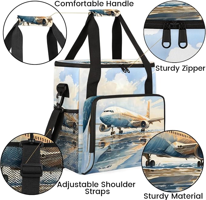 Airplane Airport Coffee Maker Carring Bag, Large Insulated Storage Organizer - Image 6