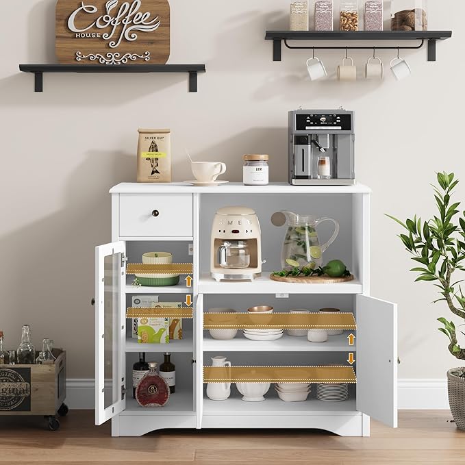 HORSTORS Microwave Cabinet, Kitchen Storage Cabinet - Image 6
